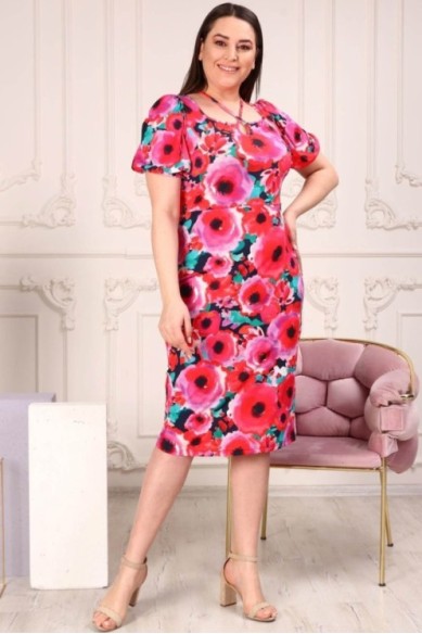 Stilinga ryšskių spalvų suknelė