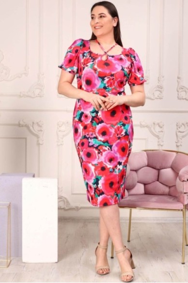 Stilinga ryšskių spalvų suknelė