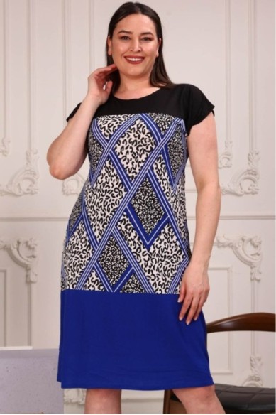 Mėlynai juoda suknelė su raštais