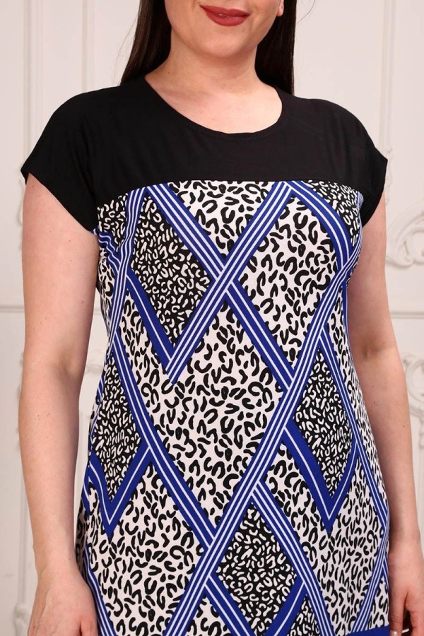 Mėlynai juoda suknelė su raštais