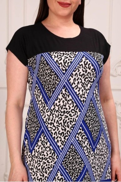 Mėlynai juoda suknelė su raštais