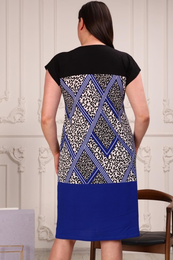 Mėlynai juoda suknelė su raštais