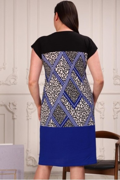 Mėlynai juoda suknelė su raštais