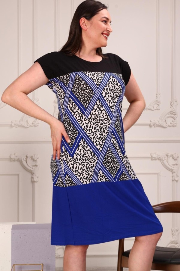 Mėlynai juoda suknelė su raštais