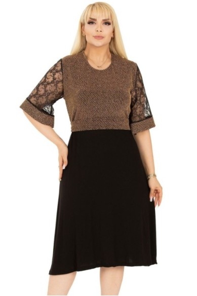 Puošni suknelė trumpomis rankovėmis