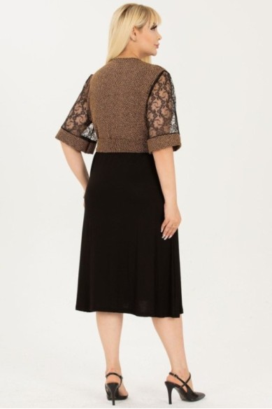 Puošni suknelė trumpomis rankovėmis