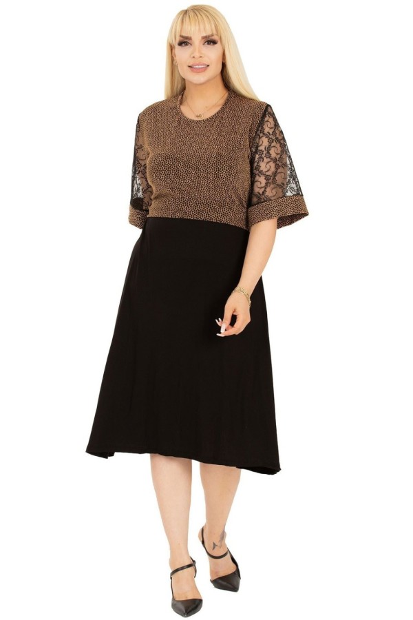 Puošni suknelė trumpomis rankovėmis