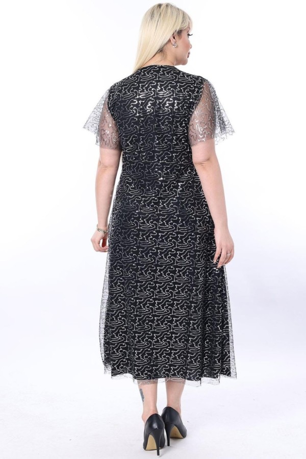 Ilga šventinė suknelė su žvyneliais