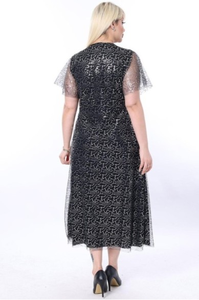 Ilga šventinė suknelė su žvyneliais