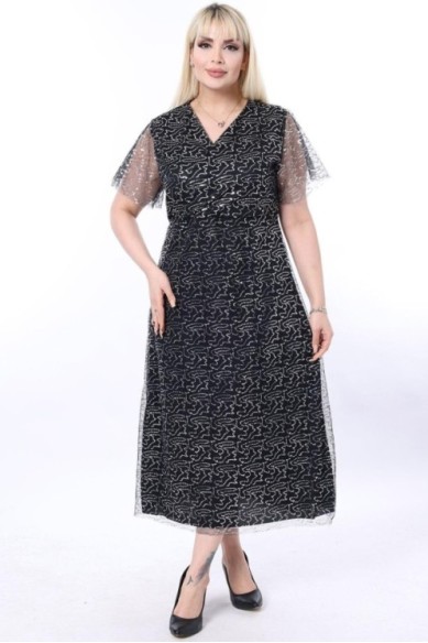 Ilga šventinė suknelė su žvyneliais