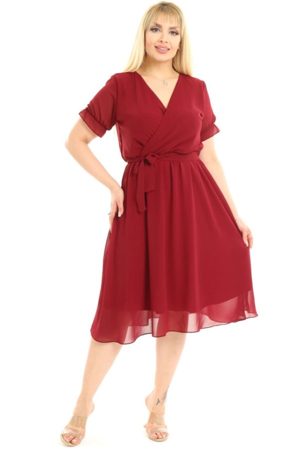 Bordinė suknelė trumpomis rankovėmis