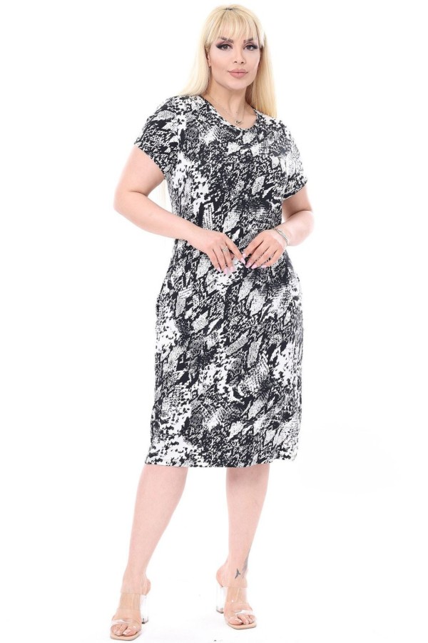 Suknelė su gyvatės odos raštu