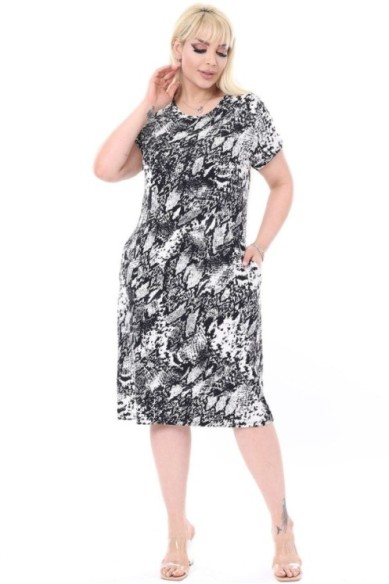 Suknelė su gyvatės odos raštu