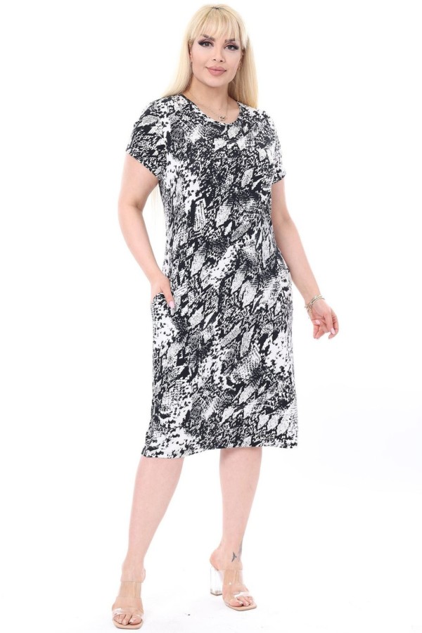 Suknelė su gyvatės odos raštu