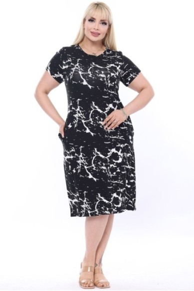 Laisvalaikio suknelė trumpomis rankovėmis