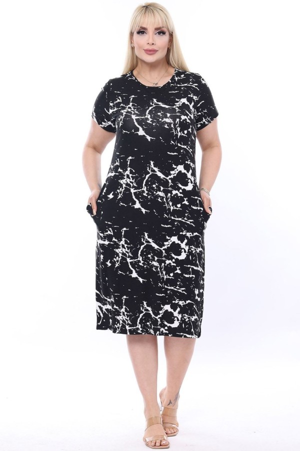 Laisvalaikio suknelė trumpomis rankovėmis