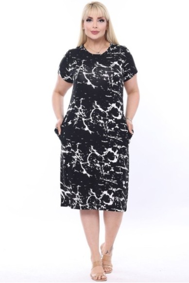 Laisvalaikio suknelė trumpomis rankovėmis