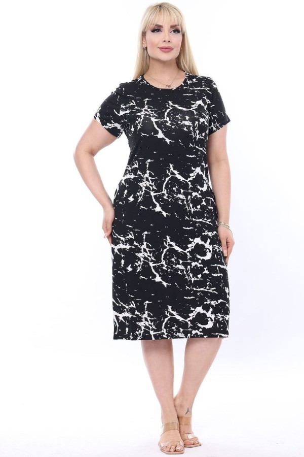 Laisvalaikio suknelė trumpomis rankovėmis