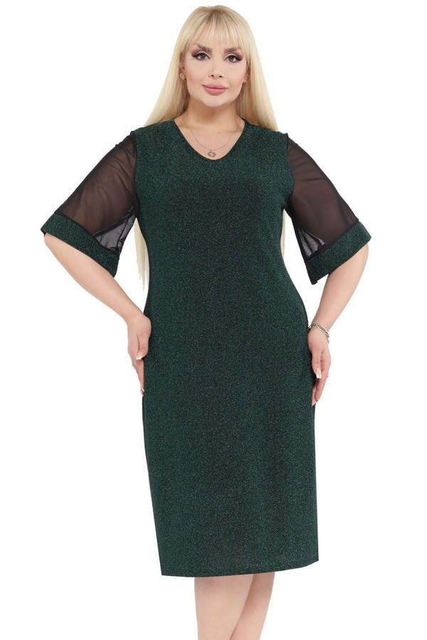 Elegantiška tamsiai žalia suknelė