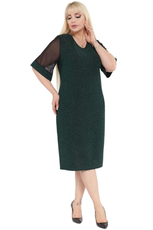Elegantiška tamsiai žalia suknelė 2