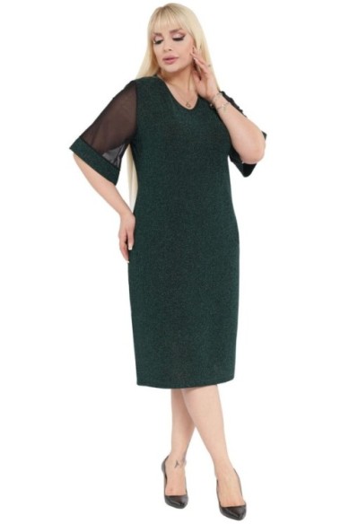 Elegantiška tamsiai žalia suknelė