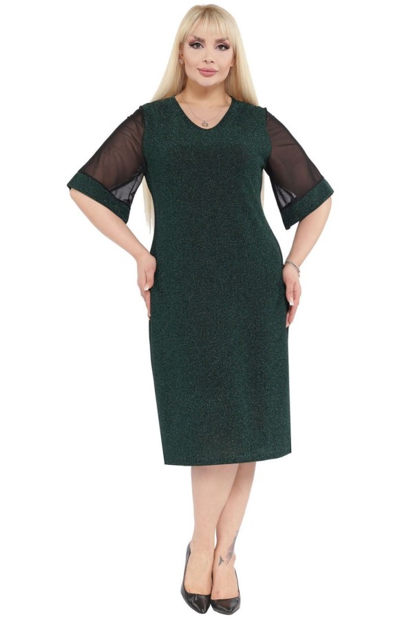 Elegantiška tamsiai žalia suknelė