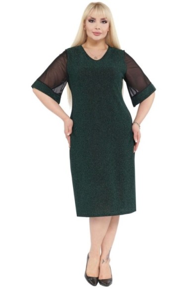 Elegantiška tamsiai žalia suknelė
