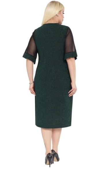 Elegantiška tamsiai žalia suknelė