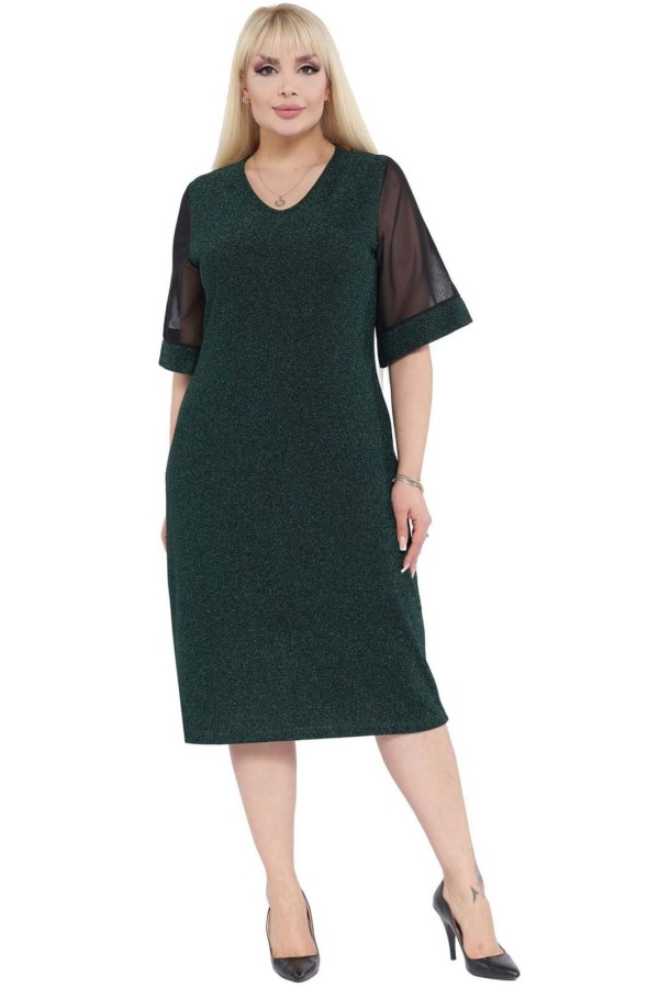 Elegantiška tamsiai žalia suknelė