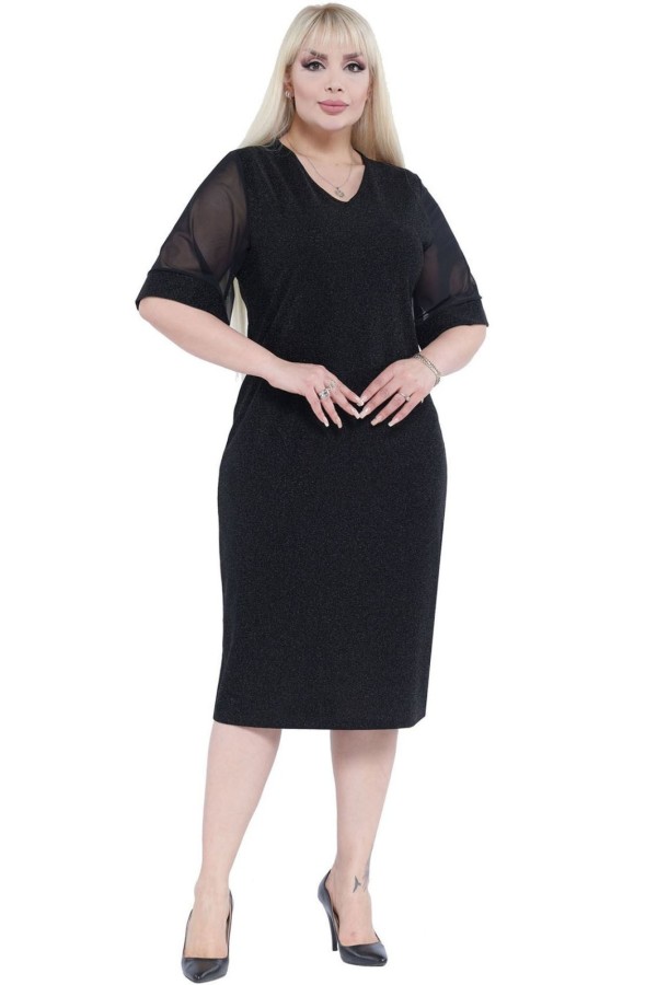 Elegantiška juodos spalvos suknelė moterims