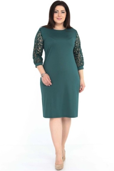 Žalia klasikinio stiliaus suknelė