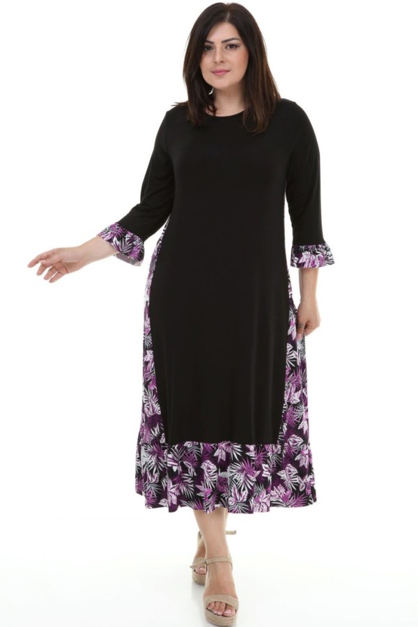 Ilga laisvo stiliaus suknėlė su raštais