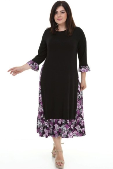 Ilga laisvo stiliaus suknėlė su raštais