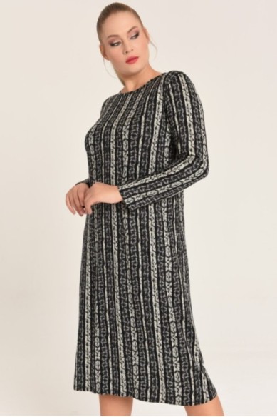 Midi ilgio suknelė ilgomis rankovėmis