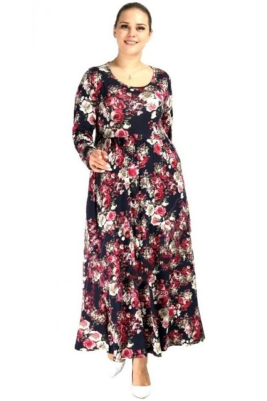 Ilga gėlėta suknelė iš viskozės