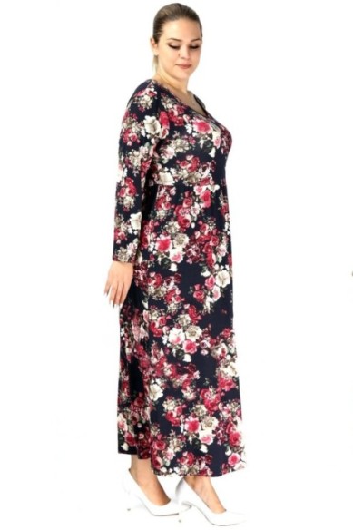 Ilga gėlėta suknelė iš viskozės