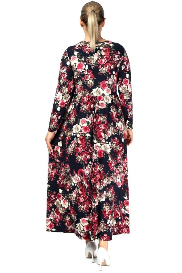 Ilga gėlėta suknelė iš viskozės