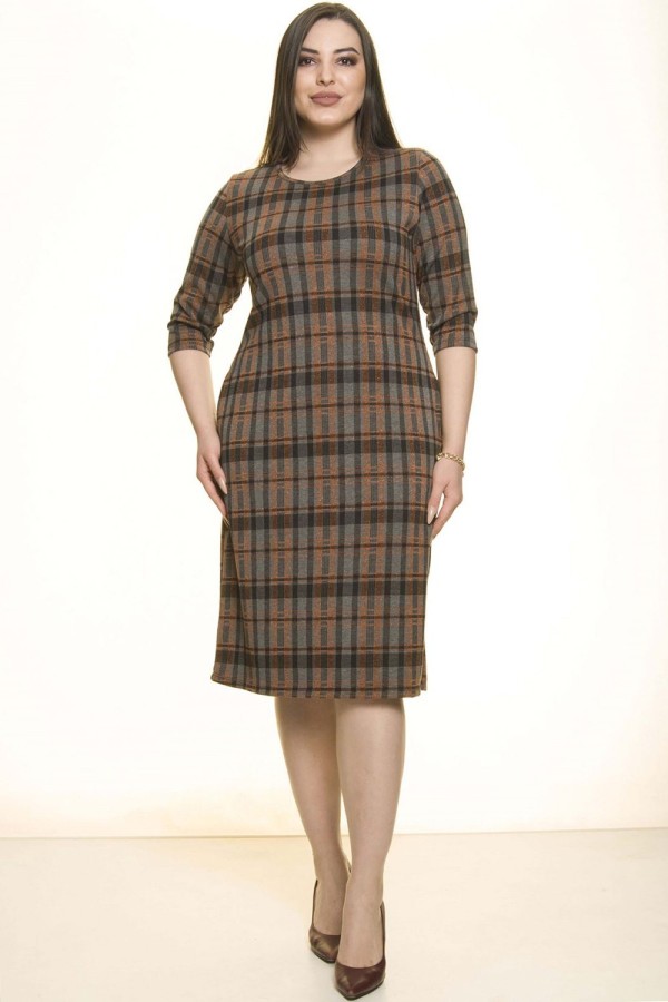 Languota klasikinio stiliaus suknelė su kišenėmis