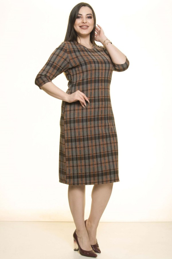 Languota klasikinio stiliaus suknelė su kišenėmis