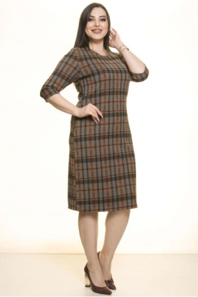 Languota klasikinio stiliaus suknelė su kišenėmis