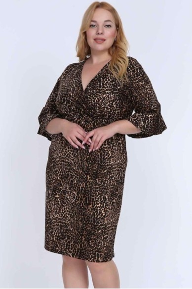 Švelni gyvūnų kailio rašto suknelė