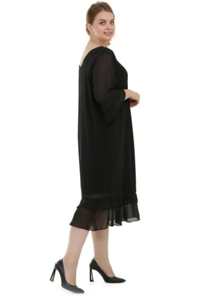 Juoda šifoninė suknelė