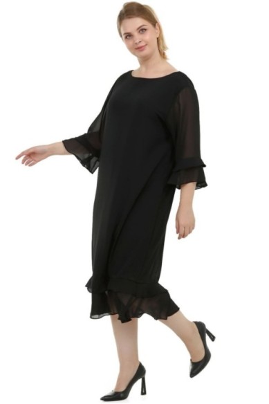 Juoda šifoninė suknelė