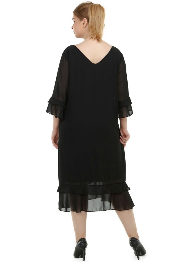 Juoda šifoninė suknelė