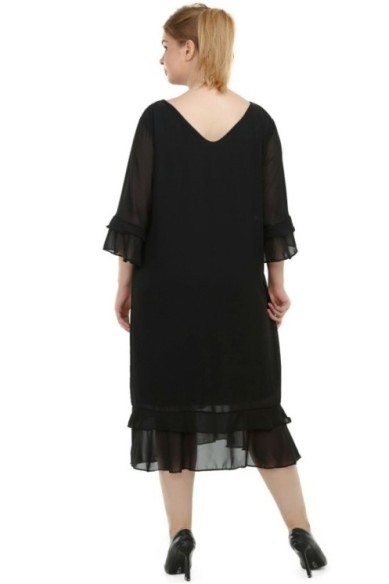 Juoda šifoninė suknelė