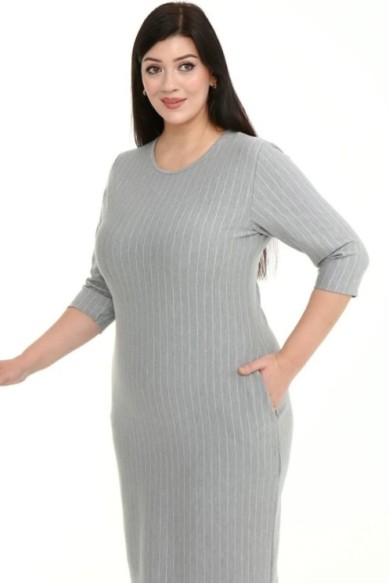 Šviesiai pilka dryžuota suknelė