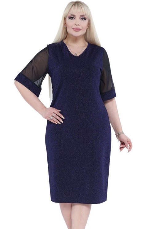 Elegantiška tamsiai mėlyna suknelė