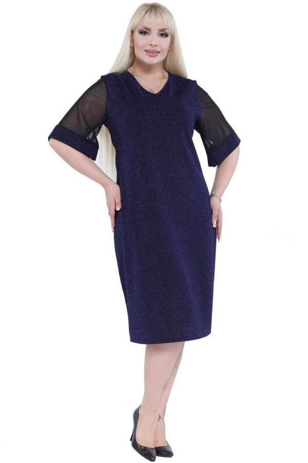 Elegantiška tamsiai mėlyna suknelė