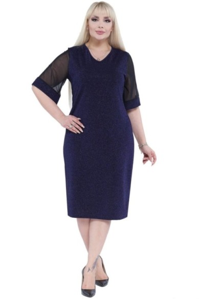 Elegantiška tamsiai mėlyna suknelė