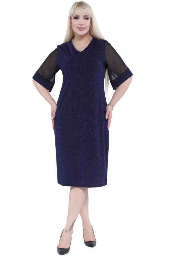 Elegantiška tamsiai mėlyna suknelė